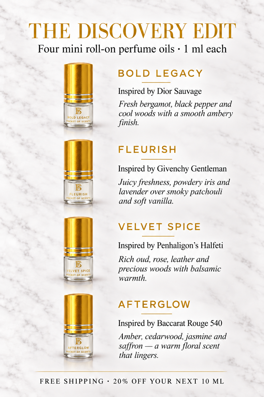 The discovery kit perfume oil dupe from pocket of scents