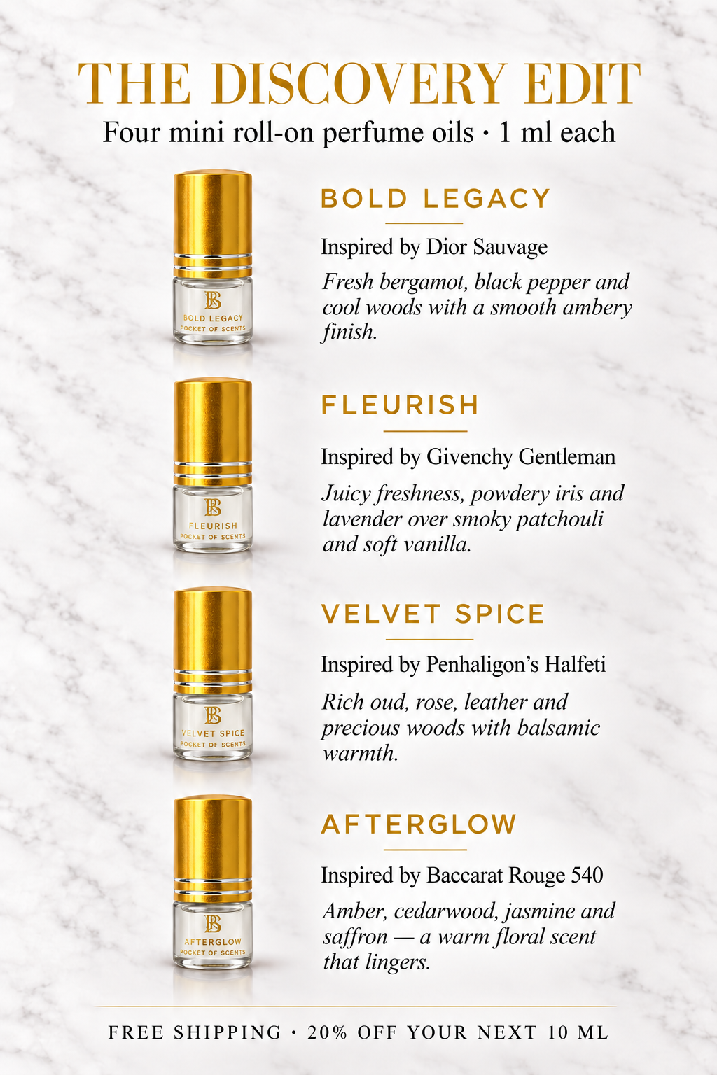 The discovery kit perfume oil dupe from pocket of scents